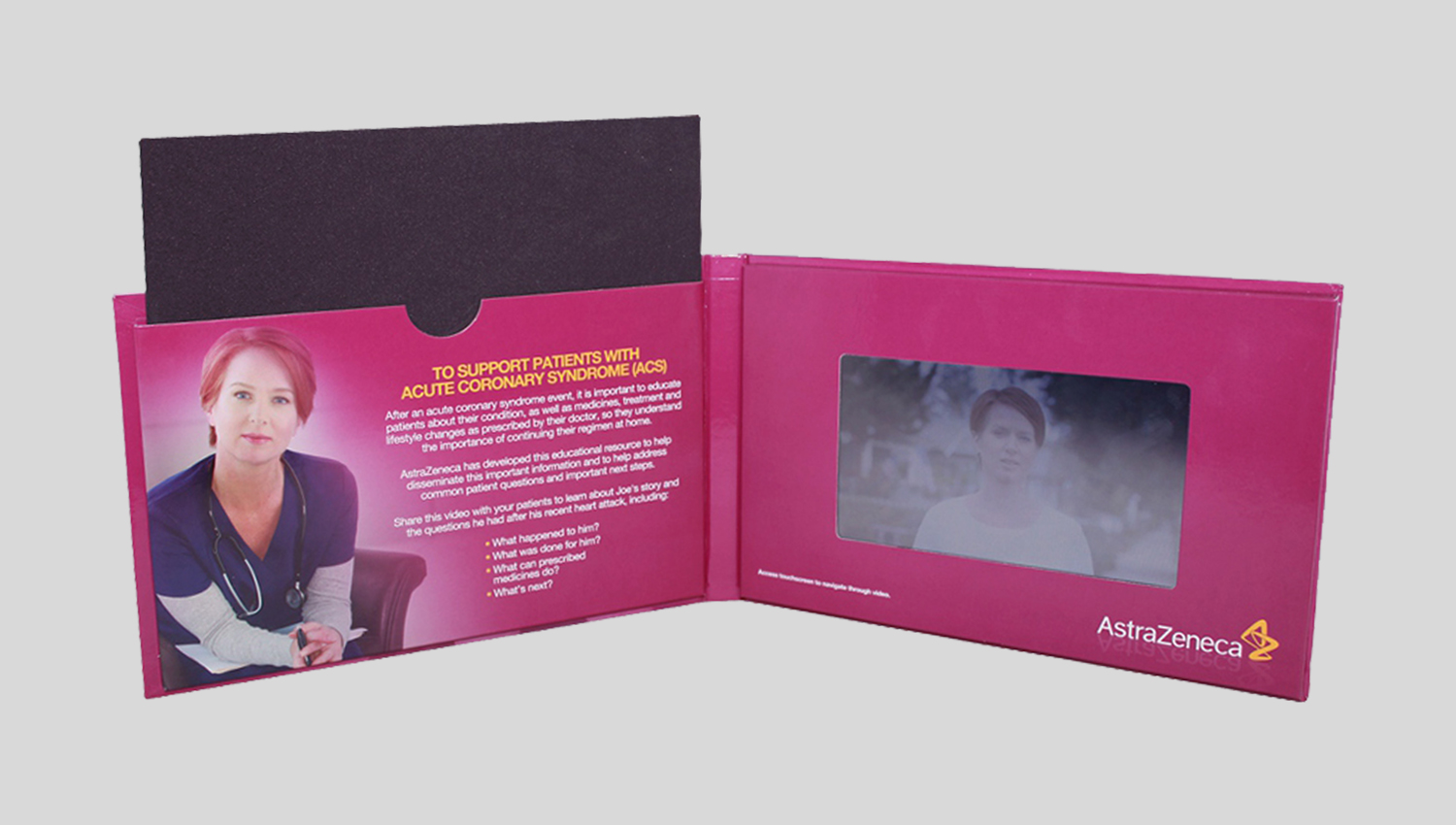 4 7inch hard cover touch screen video brochure